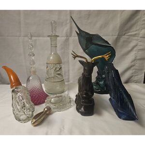 Vintage Avon Glass Perfume Cologne Bottle Lot Mid Century Vanity Decor Decanters